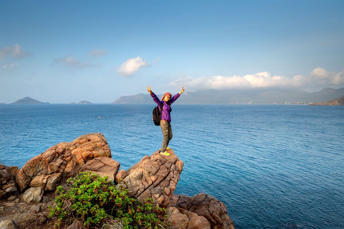 A solo traveller on the coast near Taghazout, Morocco